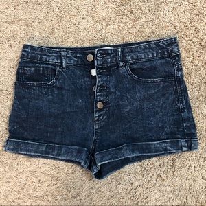 High Waisted Button Fly Shorts